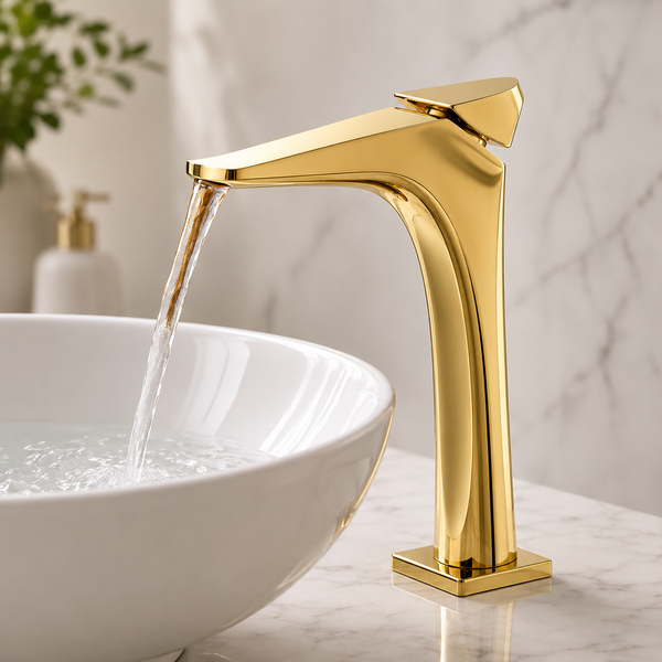 BASSINO DOLFIN long Body Ultra-Modern Basin Faucet | 3 Years Warranty Gold