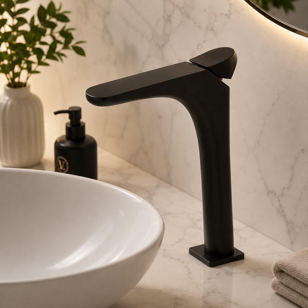 BASSINO DOLFIN Long Body Ultra-Modern Basin Faucet | 3 Years Warranty Black