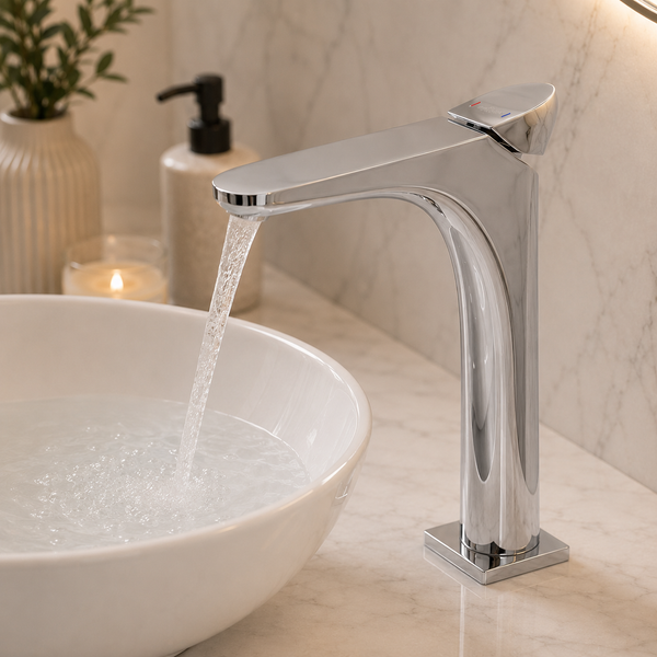 BASSINO DOLFIN long Body  Ultra-Modern Basin Faucet | 3 Years Warranty Chrome