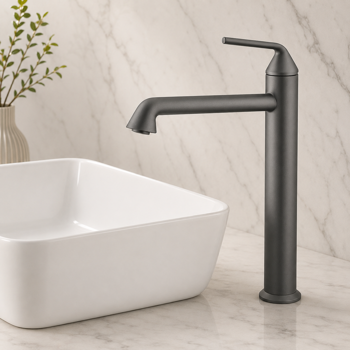 BASSINO CLASO Long Body Basin Designer Faucet Mixer | 3 Years Warranty Gun Grey