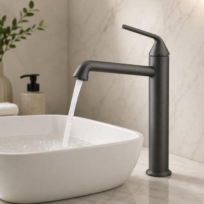 BASSINO CLASO Long Body Basin Designer Faucet Mixer | 3 Years Warranty Gun Grey