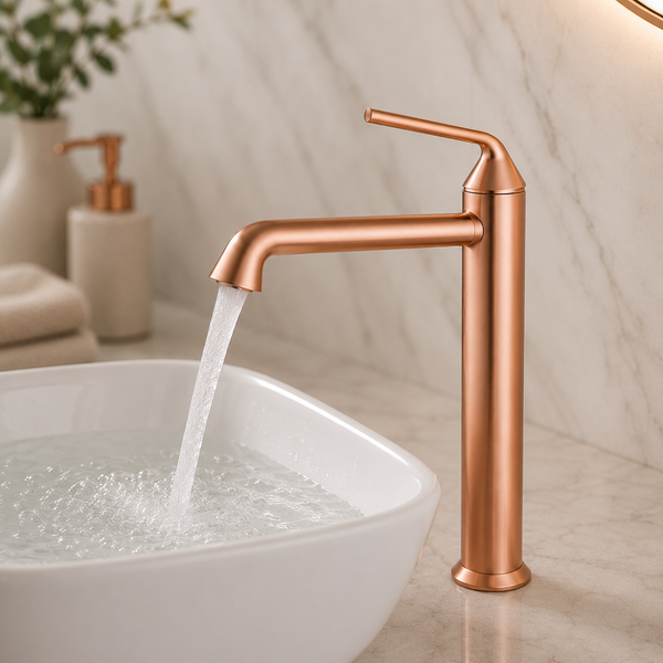 BASSINO CLASO Long Body Basin Designer Faucet Mixer | 3 Years Warranty Rose gold