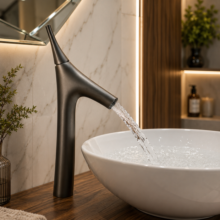 BASSINO Carlos Series Designer Basin Faucet Gun Grey – Cold Water Only