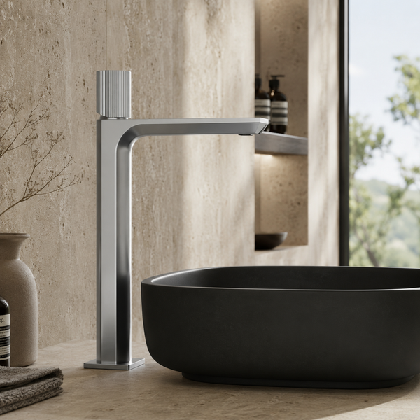 BASSINO Duke Series – Tall Heavy Basin Mixer Full Brass Faucet Chrome