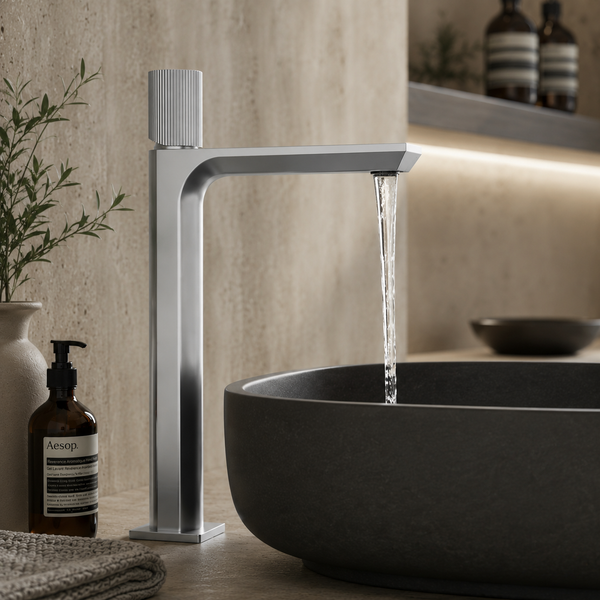 BASSINO Duke Series – Tall Heavy Basin Mixer Full Brass Faucet Chrome