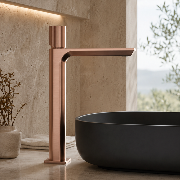 BASSINO Duke Series – Tall Heavy Basin Mixer Full Brass Faucet Rose gold