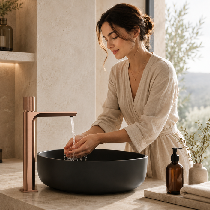 BASSINO Duke Series – Tall Heavy Basin Mixer Full Brass Faucet Rose gold