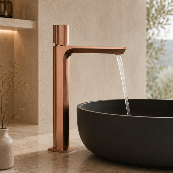 BASSINO Duke Series – Tall Heavy Basin Mixer Full Brass Faucet Rose gold