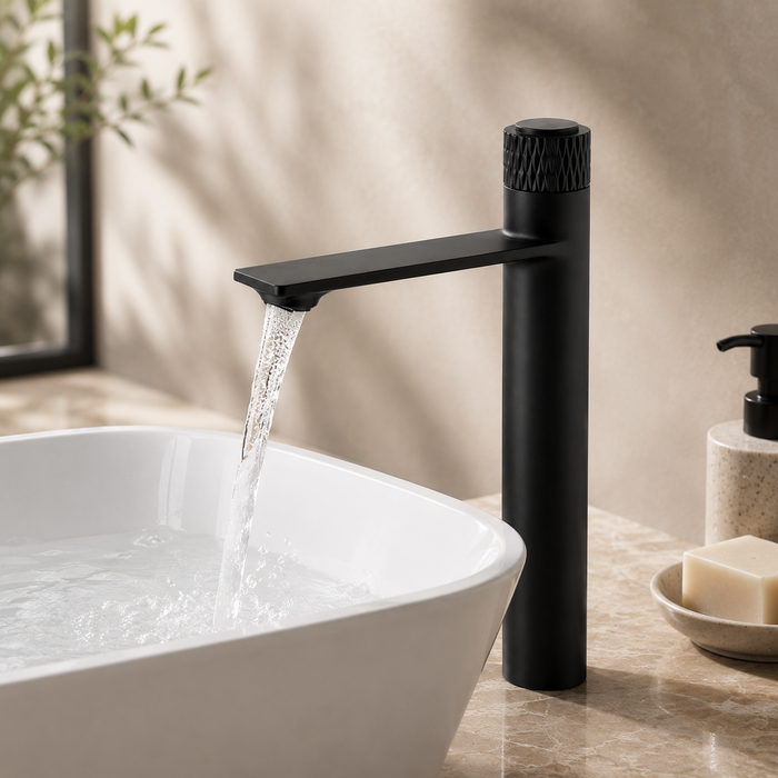 BASSINO BITA Long Body Basin Faucet – Push Button Mixer | 3 Years Warranty | Black