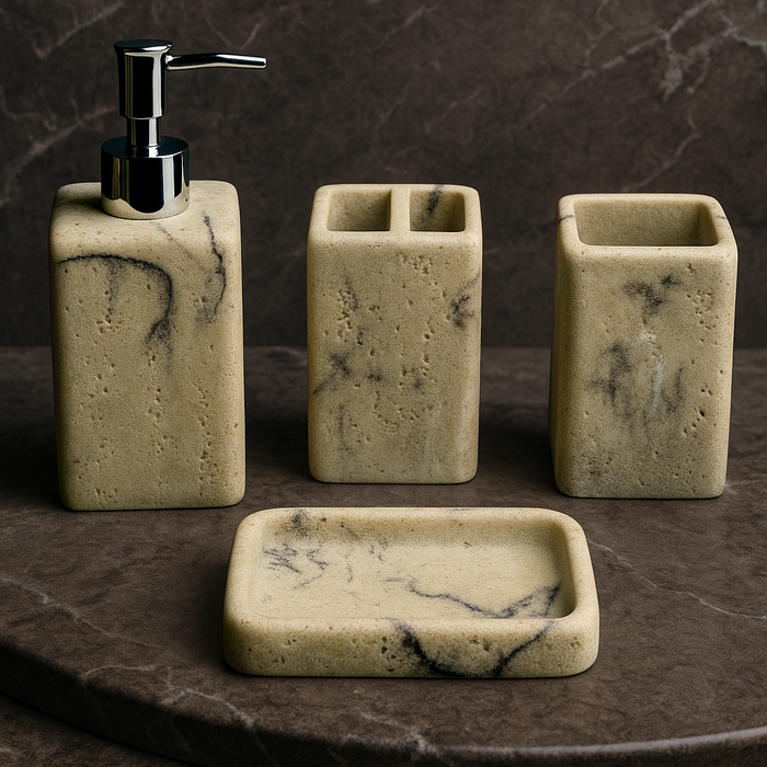 Coffee Line detailing Bathroom Accessory - 4 Pieces