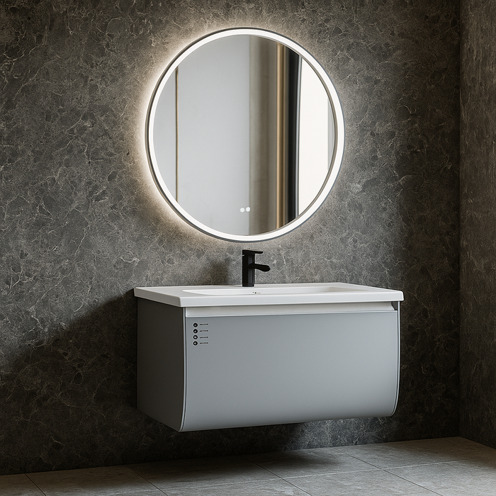 Bathroom Vanity with Sensor LED Drawer Cabinet & LED Animated Mirror (Defogger) 800mm