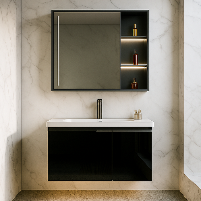 Bathroom Cabinet Set with Ceramic Basin & Sensor LED Mirror 800mm