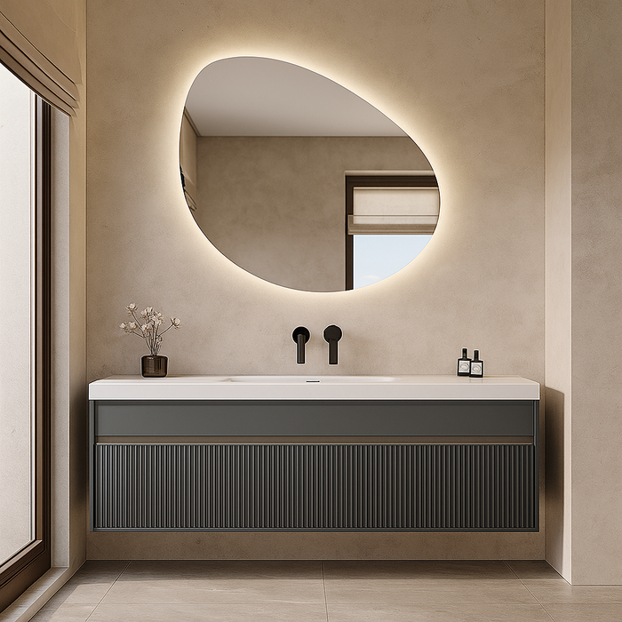 800mm Plywood Bathroom Vanity with Ceramic Basin, Sensor LED Cabinet & LED Mirror (Defogger)