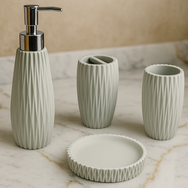 Bathroom Accessory Set 4 Piece Grey