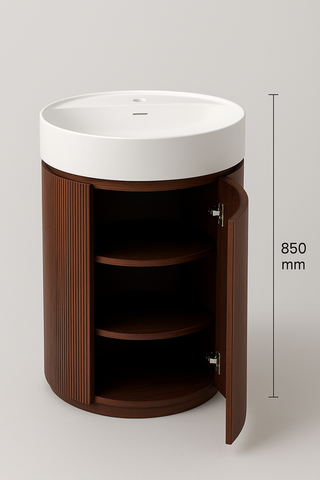 Freestanding Vanity Basin with Wooden Cabinet(24x18x34Inch)