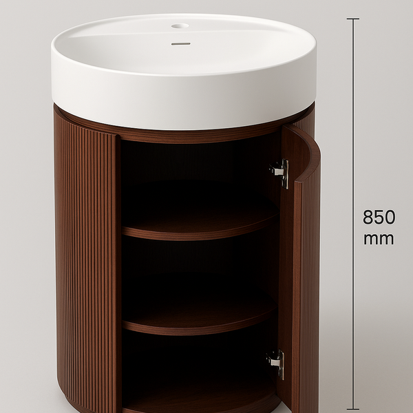 Freestanding Vanity Basin with Wooden Cabinet(24x18x34Inch)