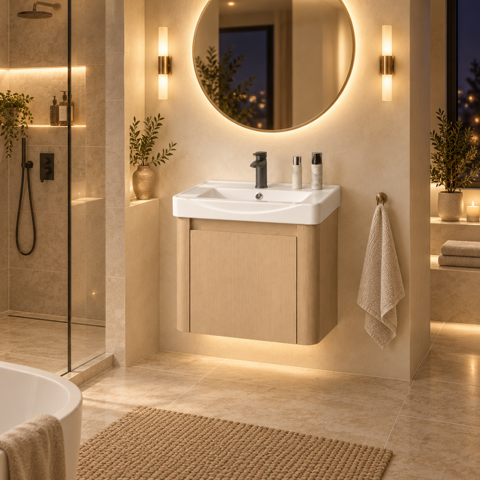 Modern Wall-Mounted Bathroom Vanity with Basin – 530 × 350 × 400 mm