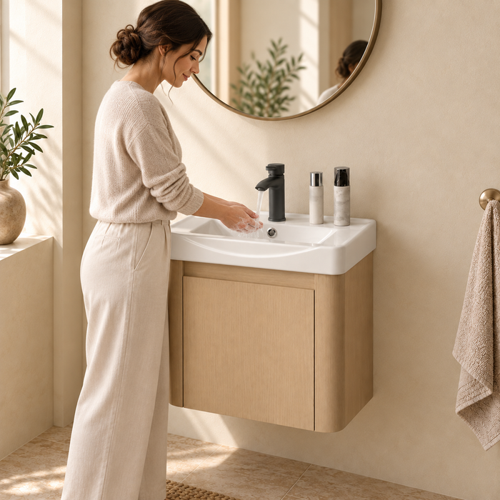 Modern Wall-Mounted Bathroom Vanity with Basin – 530 × 350 × 400 mm