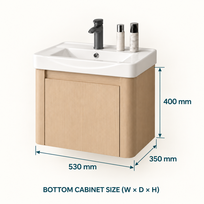 Modern Wall-Mounted Bathroom Vanity with Basin – 530 × 350 × 400 mm