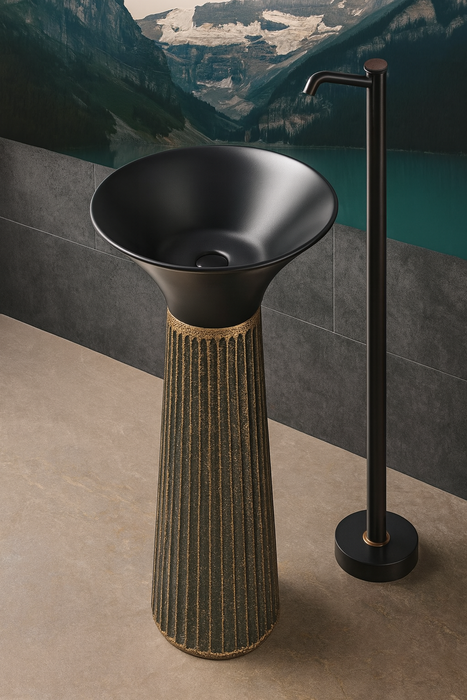 Ceramic Pedestal Wash Basin(Size-16x16x34 Inch)