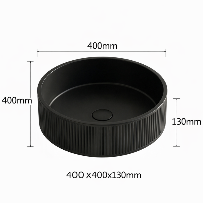 Bassino Modern Stainless Steel Wash Basin | Stylish Countertop Wash Basin for Bathroom–400x400x130 mm Black