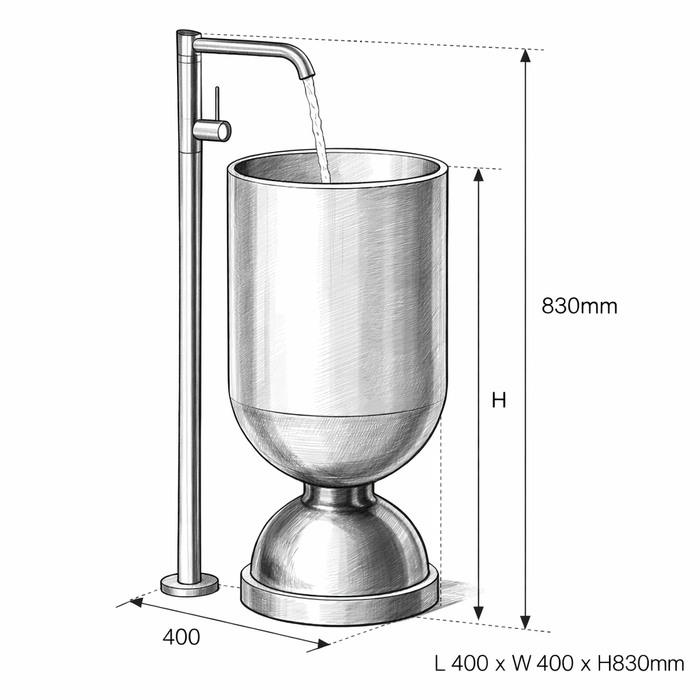 Metal Pedestal Wash Basin,size-16x16x33 Inch Bronze