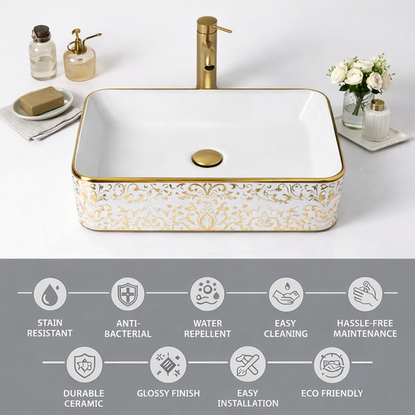 Premium Designer Table top Wash Basin (19x15x5.5 In) BTT-1040