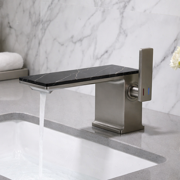 BASSINO Luxury Short Basin Mixer Tap Designer Faucet- 5 Years Warranty Gun Grey