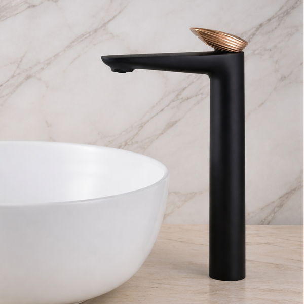 Bassino Tall Basin Mixer Faucet– Contemporary Premium Style 5 Years Warranty Black