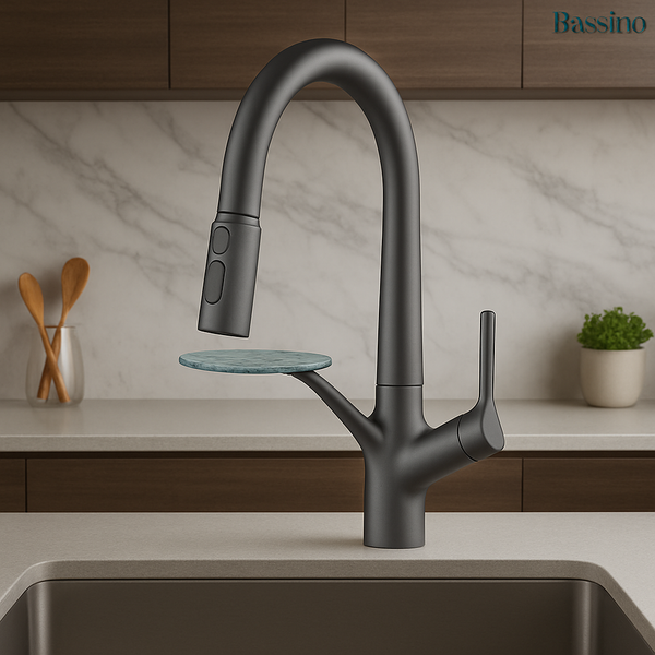 Pull-Out 3-Function Kitchen Sink Mixer Tap | 360° Swivel | Multi-Flow | 4 Finishes | 7-Year Warranty Gun Grey