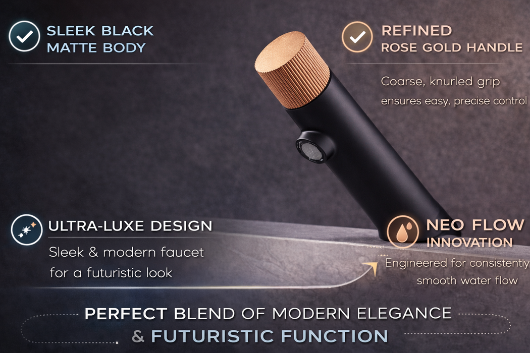 BASSINO NIFY Short Body Basin Futuristic Faucet Mixer | 3 Years Warranty