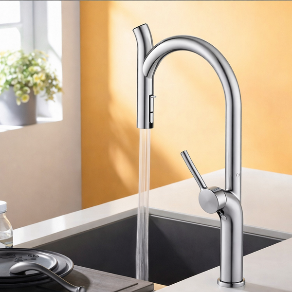 BASSINO KOBRA Kitchen Faucet – Hot & Cold Mixer| 3 Years Warranty Brush Nickel