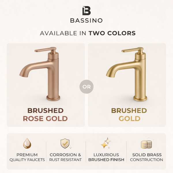 BASSINO Luxury Short Basin Mixer Tap Modern Faucet | 5 Years Warranty