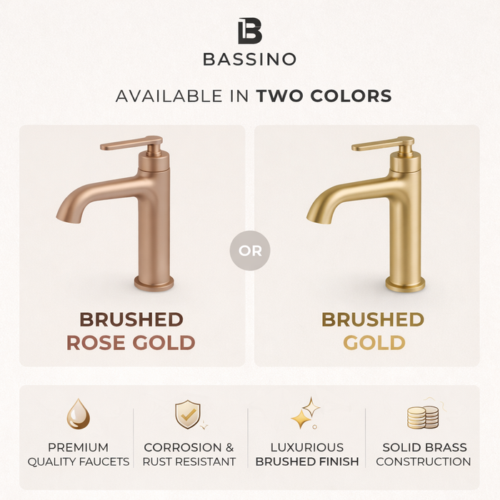 BASSINO Luxury Short Basin Mixer Tap Modern Faucet | 5 Years Warranty