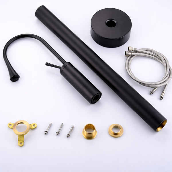 Floor-Mounted Basin Mixer Tap for pedestal Basin & Bath tub Black