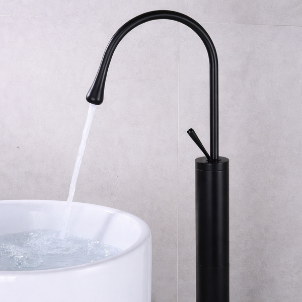 Floor-Mounted Basin Mixer Tap for pedestal Basin & Bath tub Black