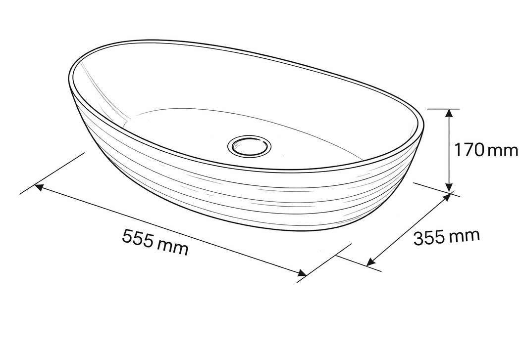 Premium Designer Ceramic Table Top Wash Basin, Dual Color Matt (22 x 14 x 6.5 In)