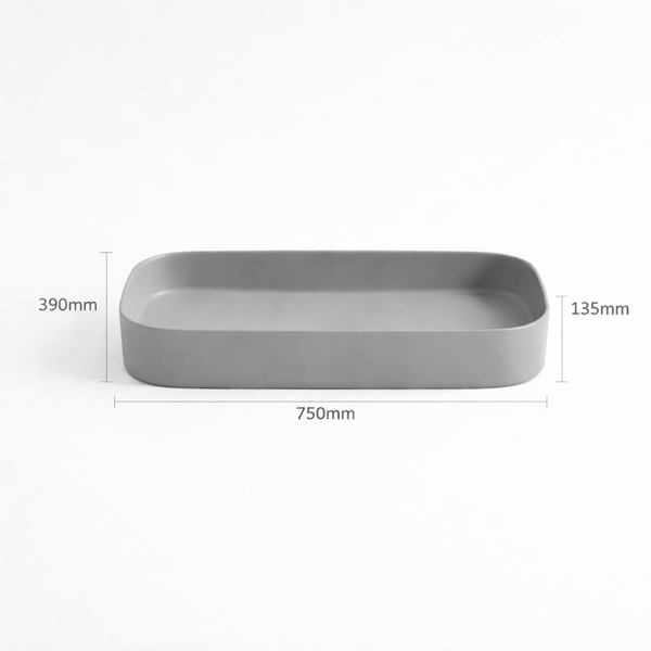 Ceramic Countertop Wash Basin | Modern Rectangular Designer Table Top Basin for Bathroom | Matte Finish | 30x16x5.5Inch