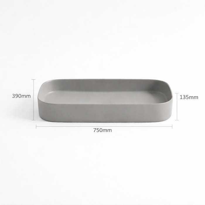 Ceramic Countertop Wash Basin | Modern Rectangular Designer Table Top Basin for Bathroom | Matte Finish | 30x16x5.5Inch