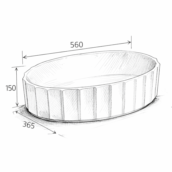 Plain White Glossy Finish Oval Countertop Bathroom Sink Wash Basin (22" × 14" × 6" IN)