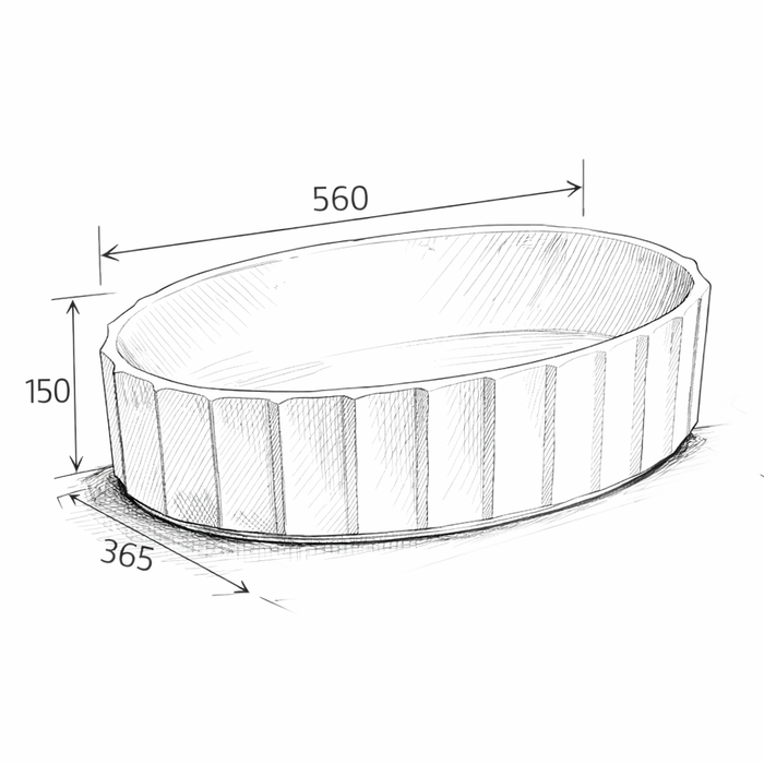 Plain White Glossy Finish Oval Countertop Bathroom Sink Wash Basin (22" × 14" × 6" IN)