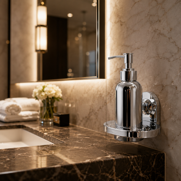 BASSINO Stylish Liquid Soap Dispenser For Bathroom/office/home/hotels-SS 304-CHROME FINISH