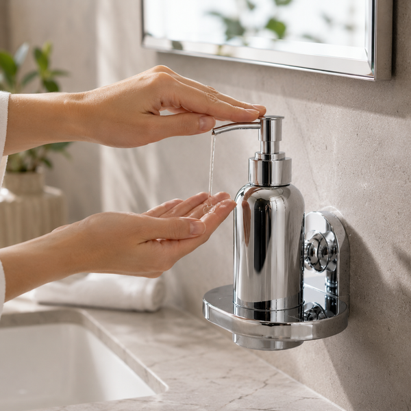 BASSINO Stylish Liquid Soap Dispenser For Bathroom/office/home/hotels-SS 304-CHROME FINISH