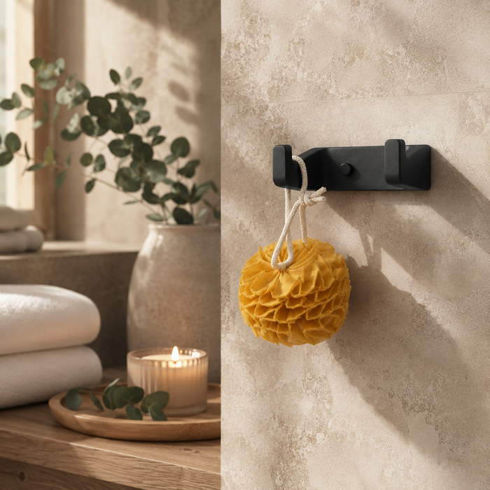 BASSINO Stylist Robe Hook for bathroom/bedroom-Glossy Black