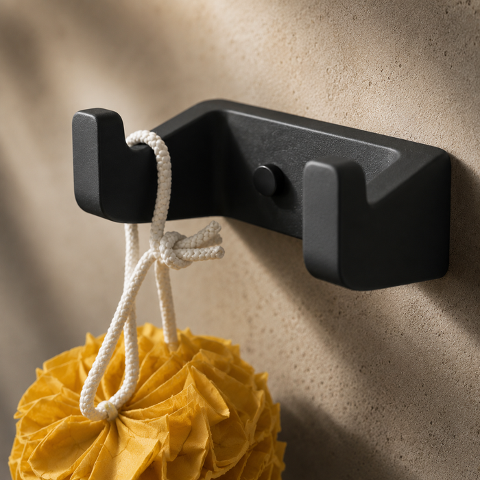 BASSINO Stylist Robe Hook for bathroom/bedroom-Glossy Black