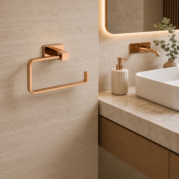 BASSINO Stylish Napkin Ring For Bathroom/office/home/hotels-Brass,Glossy Finish Rose gold
