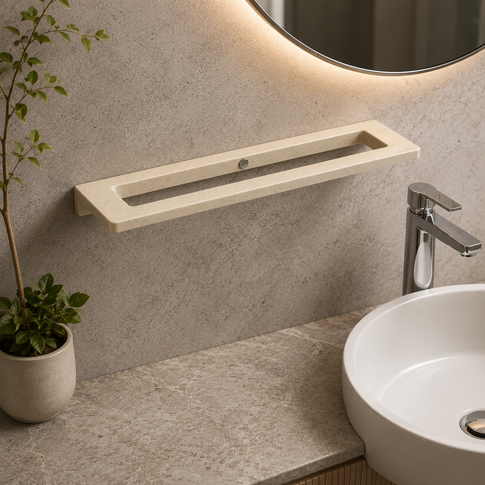 BASSINO Bathroom Towel Rod- Glossy 22" Length Marble