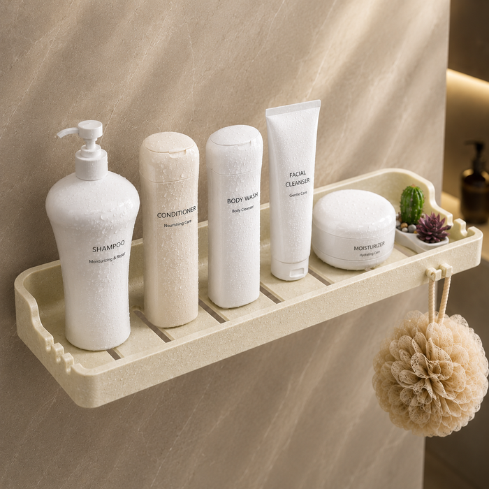 BASSINO Modern Shower Shelf/Shower Rack For Bathroom-Glossy Marble