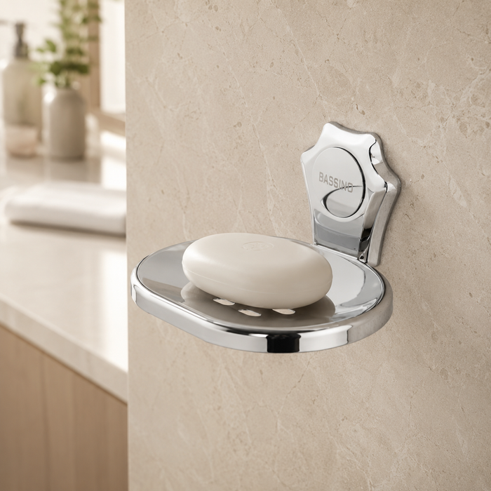 Bassino Stainless Steel Bathroom Soap Holder/Soap Stand/Soap Dish for Batroom/Bathroom Accessories(Chrome Finish) – Made in India
