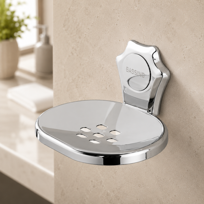 Bassino Stainless Steel Bathroom Soap Holder/Soap Stand/Soap Dish for Batroom/Bathroom Accessories(Chrome Finish) – Made in India